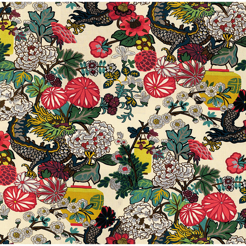Schumacher Exuberant Chiang Mai Dragon Fabric & Reviews | Wayfair